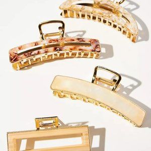 Anthropologie Resin Claw Hair Clip Set